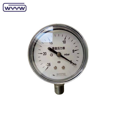 MMWC &amp; Mbar 63mm แคปซูลเครื่องวัดความดัน นาโนเมตร วัสดุเหล็กไร้ขัด