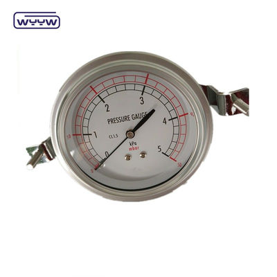 80mm Kpa Mbar Bellows เครื่องวัดความดัน เครื่องวัดความดันต่ํา