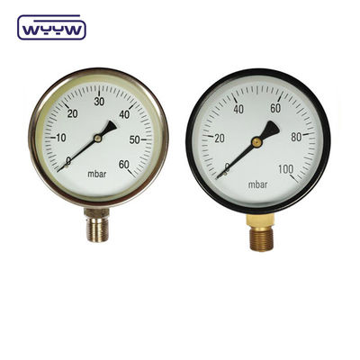 80mm Kpa Mbar Bellows เครื่องวัดความดัน เครื่องวัดความดันต่ํา