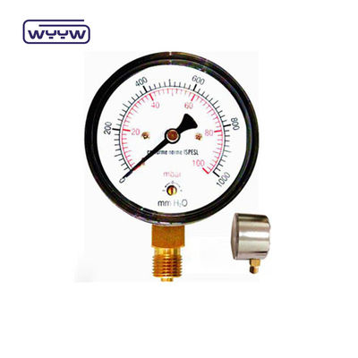 80mm Kpa Mbar Bellows เครื่องวัดความดัน เครื่องวัดความดันต่ํา
