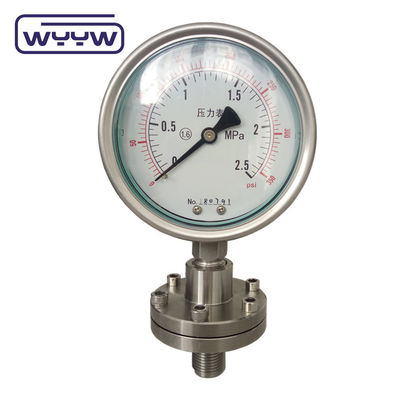 1/2 NPT BSP ความดันต่ํา เครื่องวัดความดันแผ่นผนัง สแตนเลส