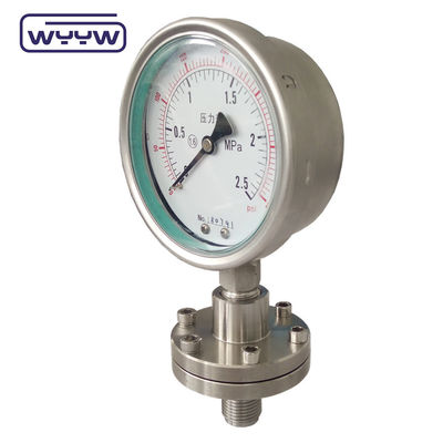 4 &quot; 100 มิลลิเมตรเครื่องวัดแรงดัน ซีล Diaphragm กรอบ SS และ SS ภายใน