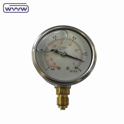 SS304 กล่อง ผสมวัดวัดแรงกด ดวงทิศทาง -1-1bar -15-15psi 100mm เติมน้ํามัน
