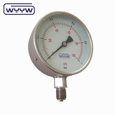 เครื่องวัดความดันน้ํามัน 100 มม ความแม่นยํา KL1.6 สแตนเลส อากาศออกซิเจนใช้แห้ง ไม่มีน้ํามัน
