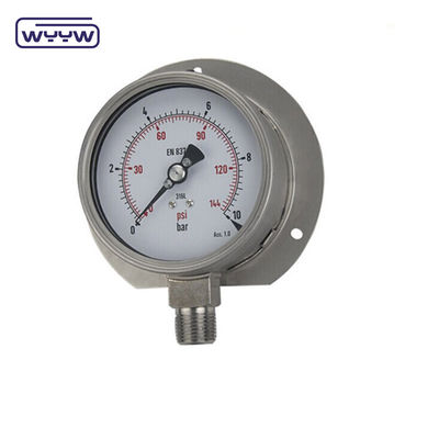 อุปกรณ์ไฮดรอลิก แบ็คกดดัน Gauge เหล็กไร้ขัด 60mm