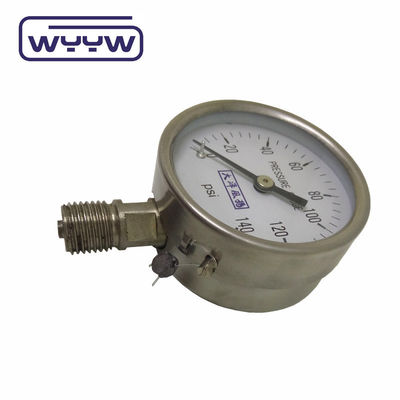 1/4 &quot;Bsp 304 สแตนเลส เครื่องวัดความดัน ด้านล่างการเชื่อมต่อ 60 มม