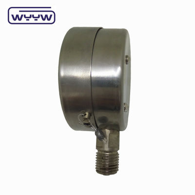 1/4 &quot;Bsp 304 สแตนเลส เครื่องวัดความดัน ด้านล่างการเชื่อมต่อ 60 มม