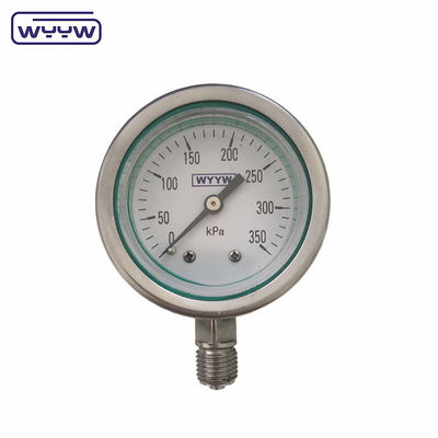 มะโนเมตรความดันสูง 1/4 &quot;BSP 2.5 นิ้ว เติมน้ํามัน เหล็กไร้ขัดเหล็ก 600bar เครื่องวัดความดันไฮดรอลิก