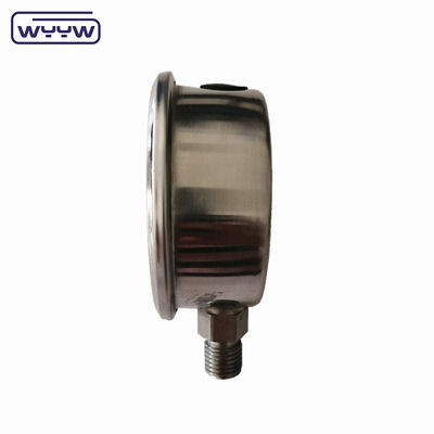มะโนเมตรความดันสูง 1/4 &quot;BSP 2.5 นิ้ว เติมน้ํามัน เหล็กไร้ขัดเหล็ก 600bar เครื่องวัดความดันไฮดรอลิก
