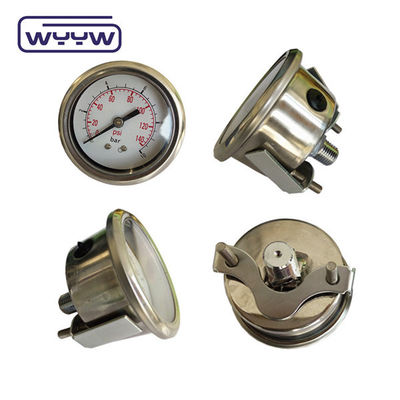 คุณภาพสูง มะโนเมตรแกน MPa/bar/kg การเชื่อมต่อกลับ 60mm เต็ม 304ss เครื่องวัดความดันจากสแตนเลส