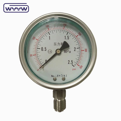 อุตสาหกรรม สตาร์ดบุคคลสปิ กิโลกรัม / ซม 2 เครื่องวัดความดันสแตนเลสกันกระแทก Glycerine Manometer YTN-100H