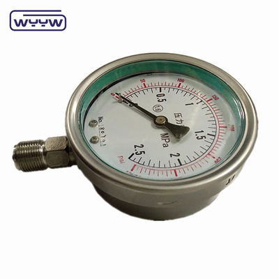 อุตสาหกรรม สตาร์ดบุคคลสปิ กิโลกรัม / ซม 2 เครื่องวัดความดันสแตนเลสกันกระแทก Glycerine Manometer YTN-100H