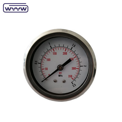 2.5&quot; เครื่องวัดความดันที่เต็มไปด้วยของเหลวจากเหล็กไร้สแตนเลส เครื่องวัดความดันกลีเซริน