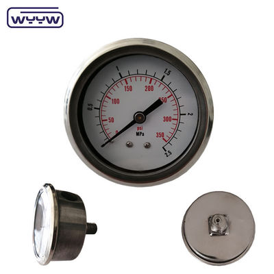 2.5&quot; เครื่องวัดความดันที่เต็มไปด้วยของเหลวจากเหล็กไร้สแตนเลส เครื่องวัดความดันกลีเซริน