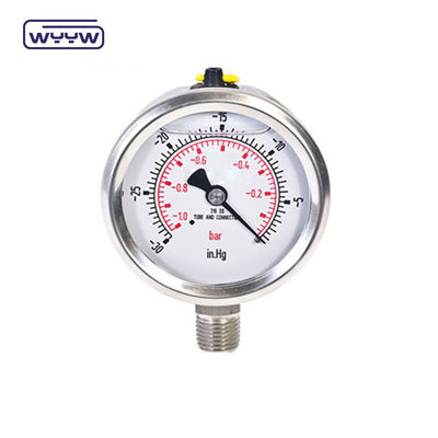 60mm SS304 อุตสาหกรรมของเหลวที่เต็ม U Tube Pressure Gauge Bourdon Tube Manometer