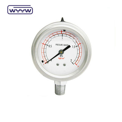 60mm SS304 อุตสาหกรรมของเหลวที่เต็ม U Tube Pressure Gauge Bourdon Tube Manometer