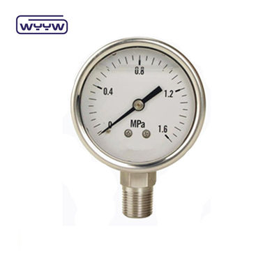 60mm SS304 อุตสาหกรรมของเหลวที่เต็ม U Tube Pressure Gauge Bourdon Tube Manometer