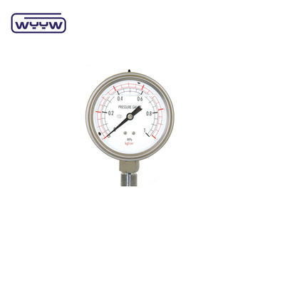 60mm SS304 อุตสาหกรรมของเหลวที่เต็ม U Tube Pressure Gauge Bourdon Tube Manometer