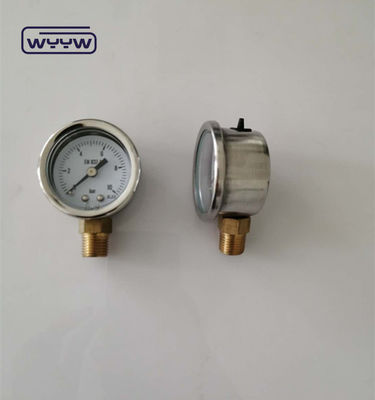 1.5 &quot; 40 มิลลิเมตร Glycerine เติมวัดความดัน Manometer 100kpa การเชื่อมโยงด้านล่าง