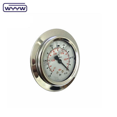 400 บาร์ Manometer ความดันอากาศ แผน Flange Mount น้ํามันเต็มสแตนเลส