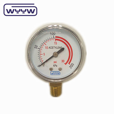 เครื่องวัดความดันสําหรับเครื่องเชื่อม NPT สําหรับออกซิเจนอุตสาหกรรม CO2 แอมโมเนีย