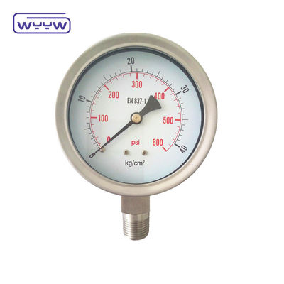 การปรับเปลี่ยนสแตนเลส Bourton Tube Gauge เติมด้วยความดันของเหลว