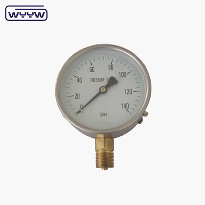 ระยะความดันขนาด 0.. 1000 บาร์ Bourdon Tube Pressure Gauge กับสแตนเลส
