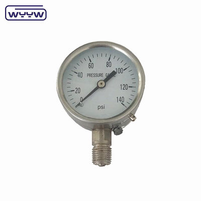 ระยะความดันขนาด 0.. 1000 บาร์ Bourdon Tube Pressure Gauge กับสแตนเลส