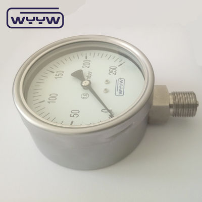 อลูมิเนียม สีดํา Pointer Capsule Pressure Gauge 100mm 1/2 ขนาดการเชื่อมต่อสําหรับการใช้งานหนัก