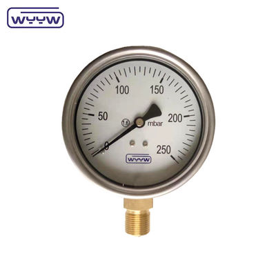 อลูมิเนียม สีดํา Pointer Capsule Pressure Gauge ทองแดงหรือสแตนเลส วัสดุ 1/4 และ 1/2 ขนาดการเชื่อมต่อ