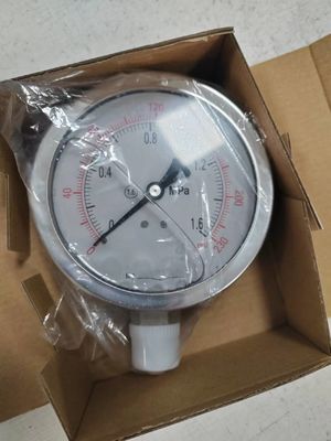 ความแม่นยําสูงของเหลวที่เต็มไปด้วยระยะว่าง Gauge ท่อ Bourton เหล็กไร้ขุ่น ± 1.6% ของขนาดเต็ม