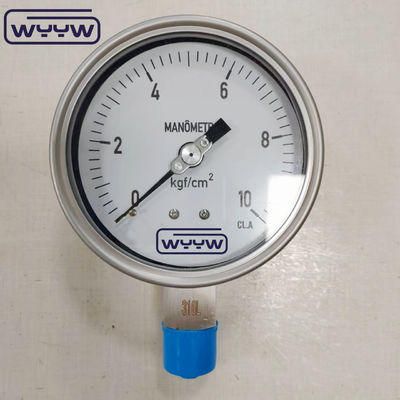 สายสลัด Ss304 กล่อง ss316 ใยกลิสเซอรีน เติมเครื่องวัดความดันแก้วความปลอดภัย พร้อมตัวชี้ปรับ