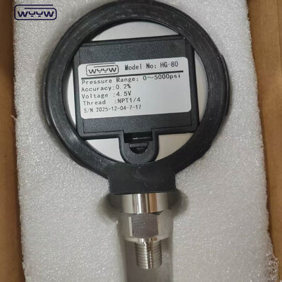 เกจวัดแรงดันดิจิตอล 80 มม. สแตนเลสสตีลเต็มรูปแบบ 0.4% 5000 Psi เครื่องวัดความดันดิจิตอลแม่นยำ