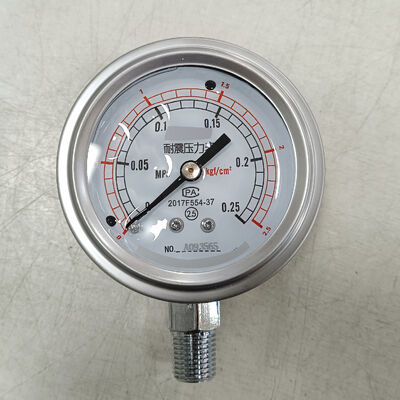 2.5 Inch Glycerin Filled Radial Pressure Gauge with Dual Scale for Accurate Low-Pressure Measurement