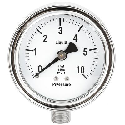 เครื่องวัดแรงดันไฮดรอลิกแบบเต็มของเหลวขนาด 4 นิ้ว ขนาด 100 มม.