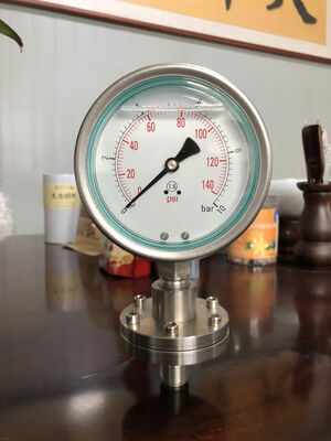 เครื่องวัดความดัน Diaphragm เหล็กไร้สแตนเลส พร้อมการป้องกันผนึก Diaphragm สําหรับการใช้งานทางเคมีและสุขภาพ