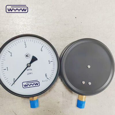 160mm Black Steel Pressure Gauge with Bottom Mount G1/2" for Gas Measurement
