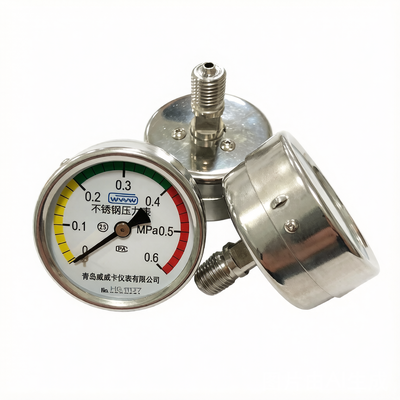 BSP Thread Standard High Pressure Gauge ด้านล่างการติดตั้งการออกแบบการรวม Bourdon Tube องค์ประกอบความดันสําหรับการทํางาน